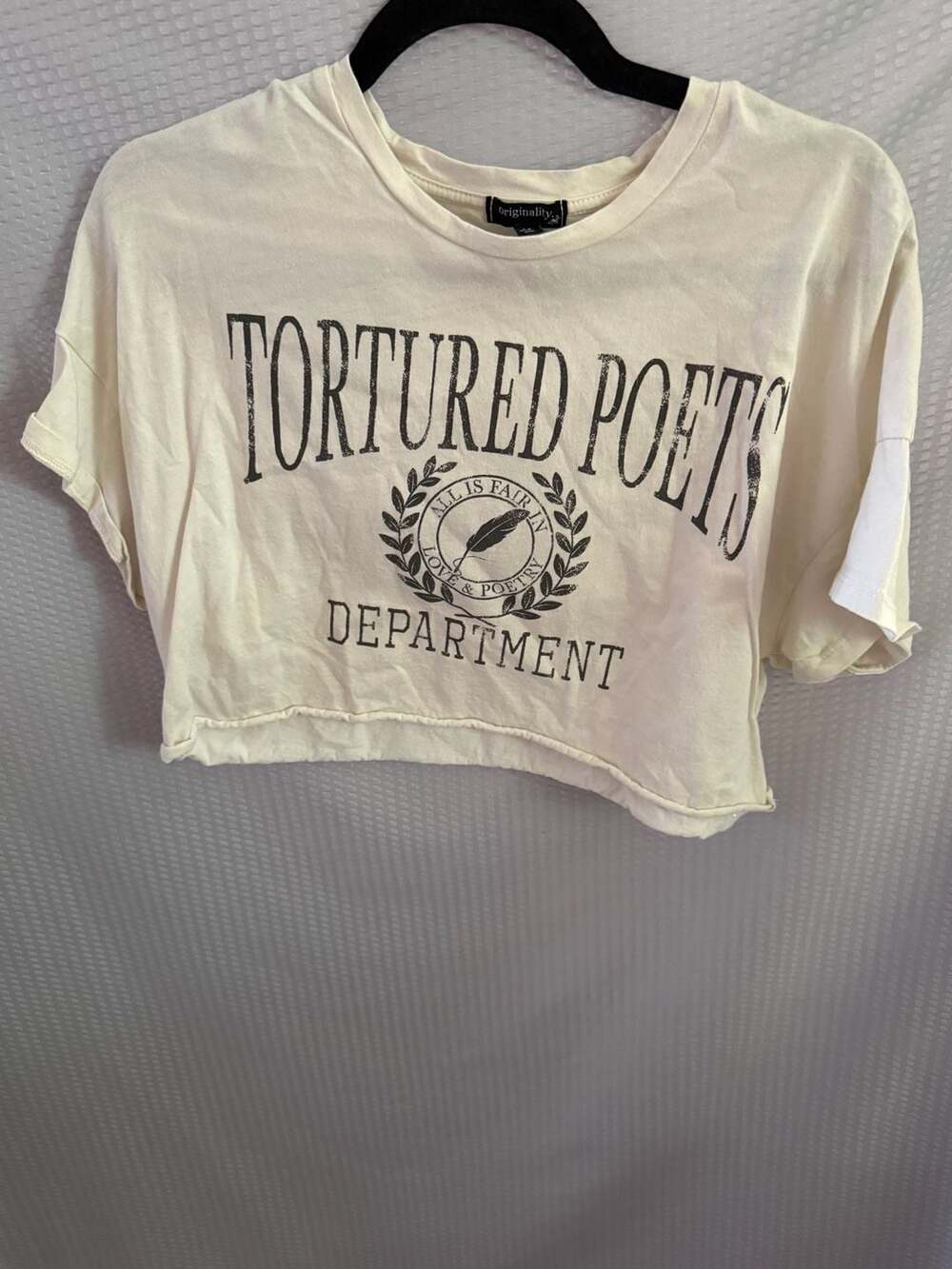 Originality Tortured Poets Department Crop Top T-Shirt Size M